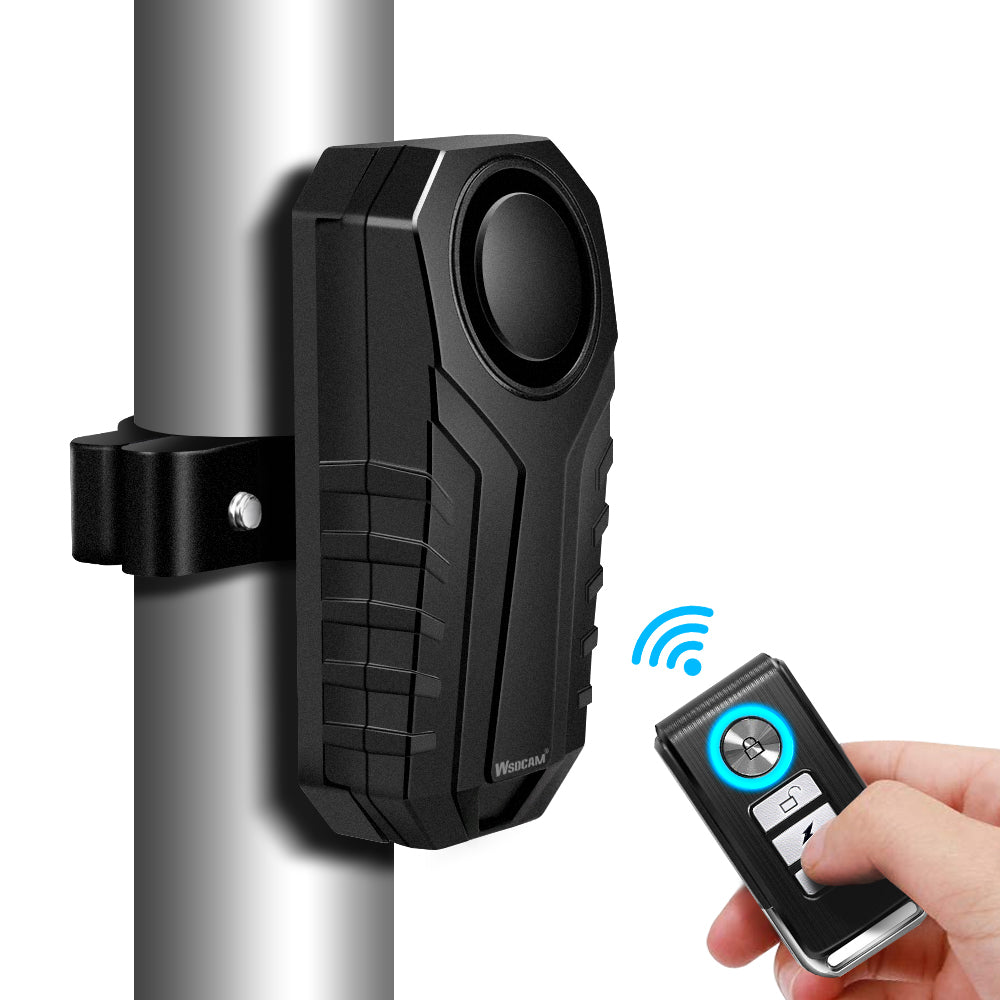 Wsdcam Bike Alarm Anti-Theft Wireless Waterproof Security Vibration Motion  Sensor Alarm (Blue)